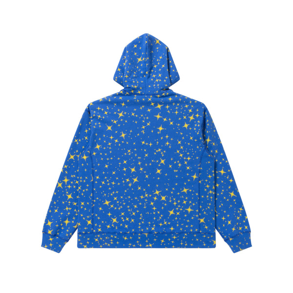 OG LABEL STAR PATTERNED HOODIE BLUE