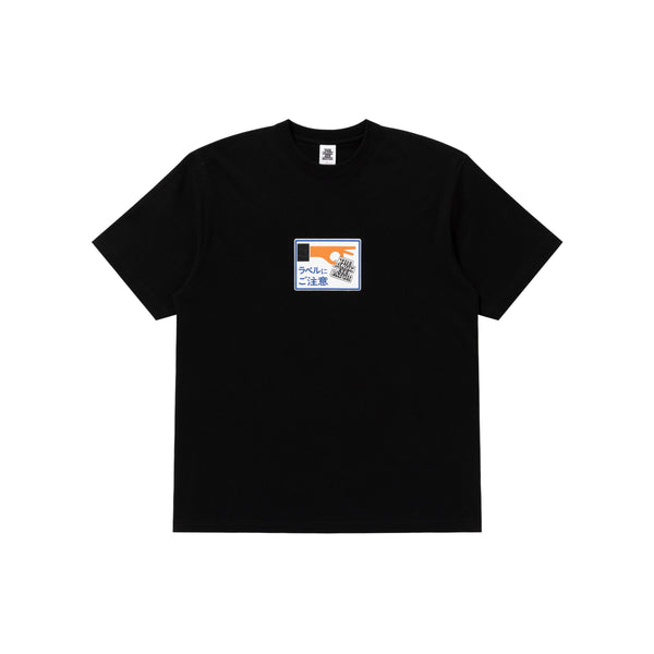 LABEL CAUTION TEE BLACK