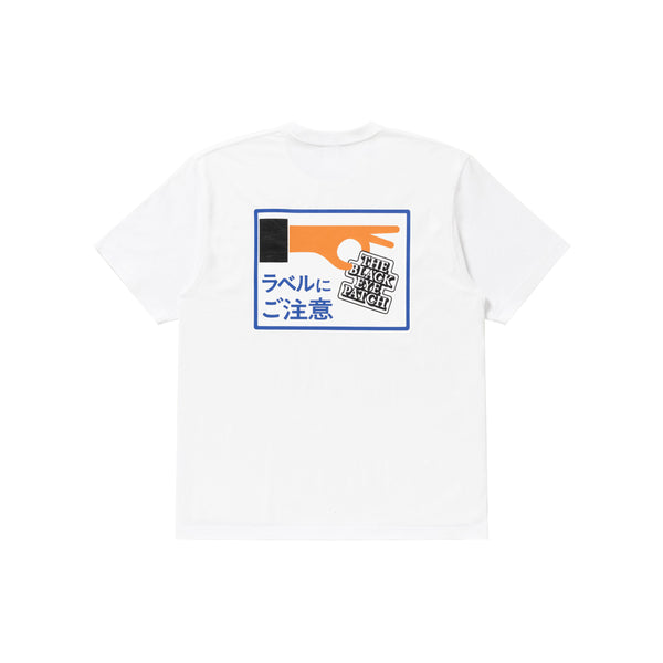 LABEL CAUTION TEE WHITE