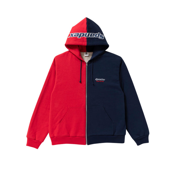 Spandex Zip Hoodie, Navy / Red
