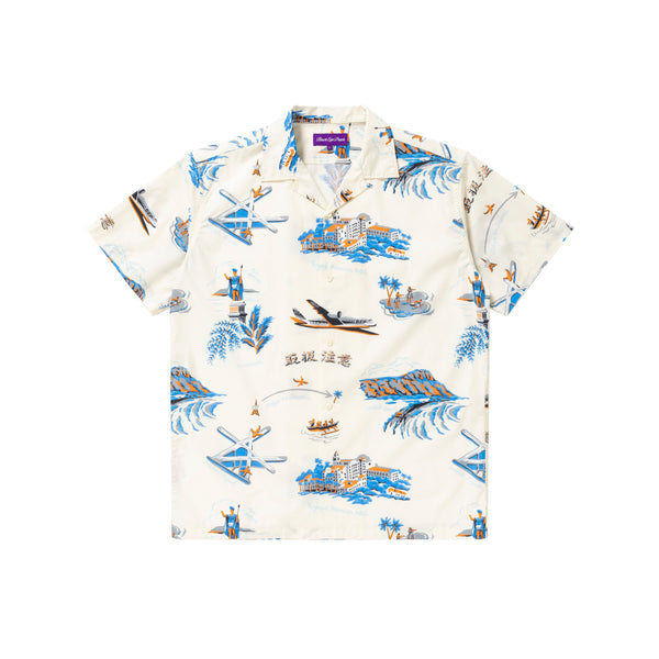 SOUVENIR ALOHA SHIRT, Off-White