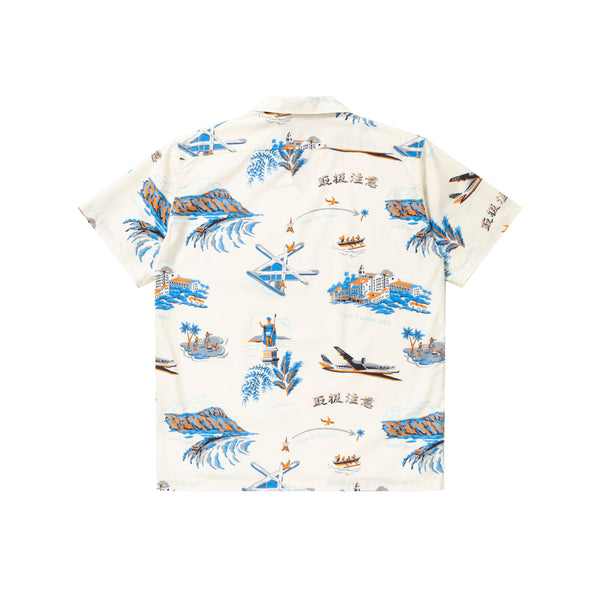 SOUVENIR ALOHA SHIRT, Off-White
