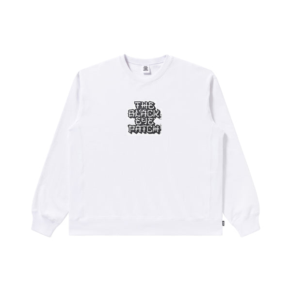 KANJI LABEL TYPEFACE CREW SWEAT WHITE