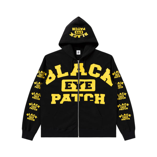 COLLEGE LOGO ZIP HOODIE BLACK