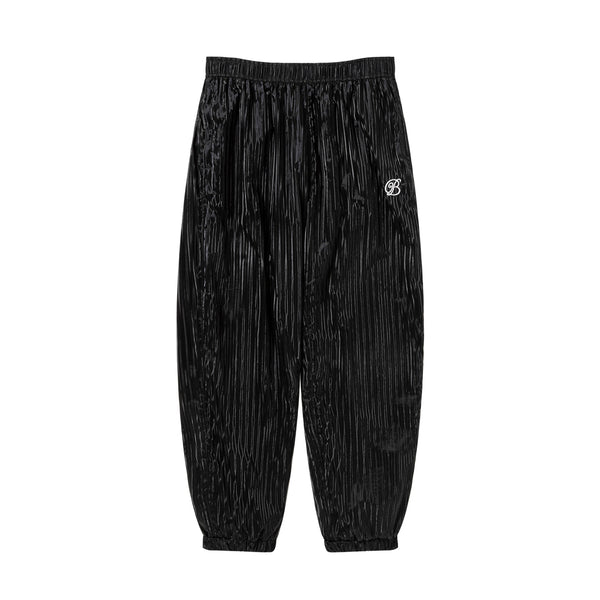 B EMBLEM SHEEN TRACK PANTS BLACK