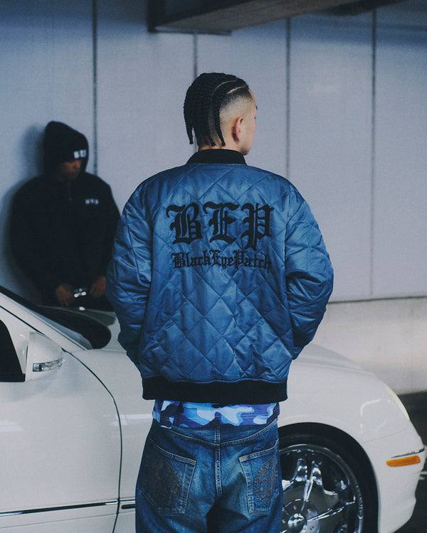 3 LETTER OE QUILTED JACKET GRAY