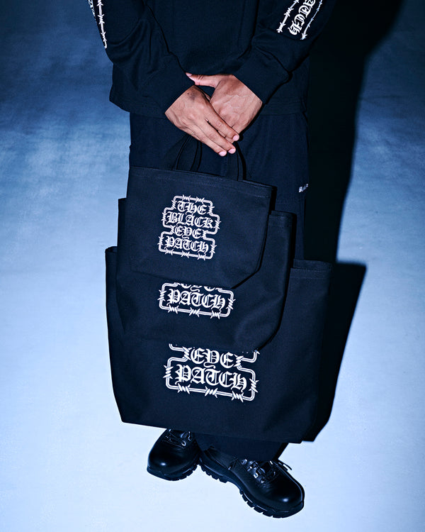 BARBED WIRE OG LABEL LARGE TOTE BLACK