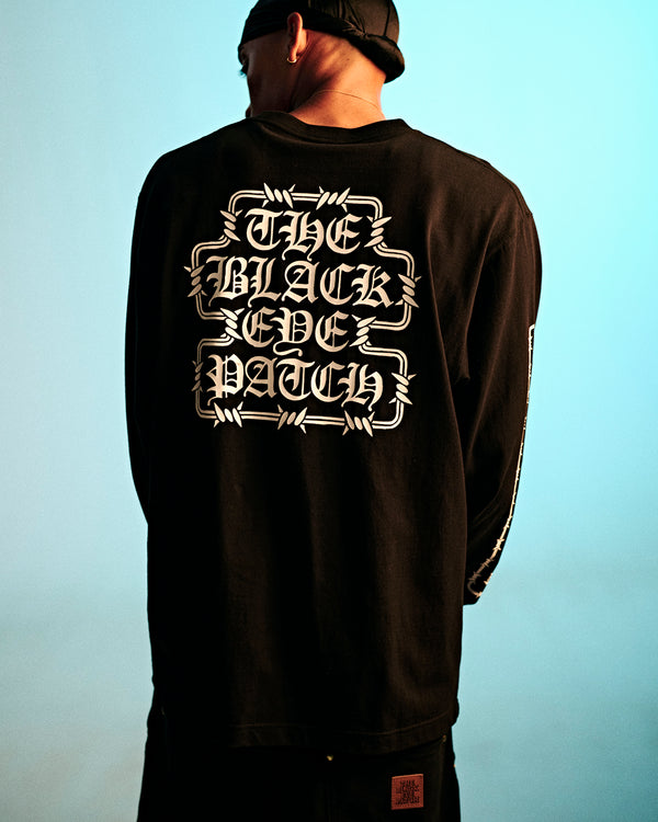 BARBED WIRE OG L/S TEE WHITE
