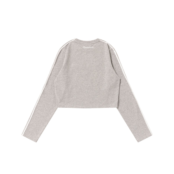 SMALL OG LABEL CROPPED L/S TEE HEATHER GRAY