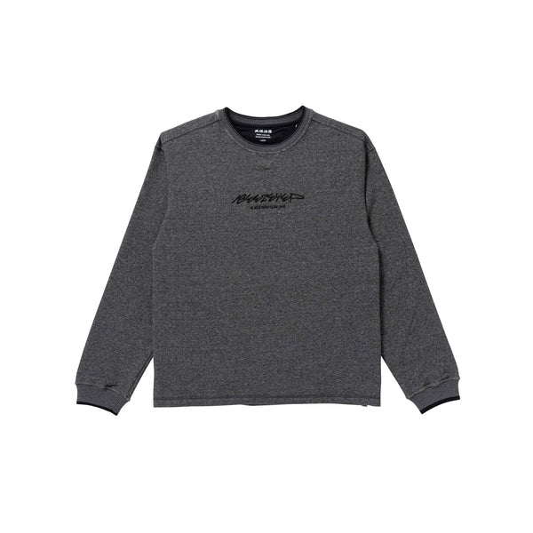 BEEZ-EYE-P SCRIPT LOGO LIGHT-WEIGHT CREW SWEAT BLACK