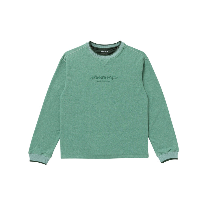 BEEZ-EYE-P Script Logo Lightweight Crew Sweatshirt, Green