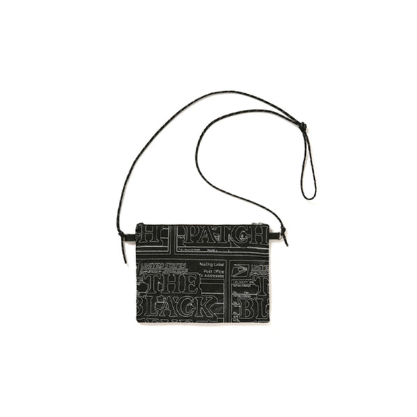 LABEL LEATHER SACOCHE BAG BLACK