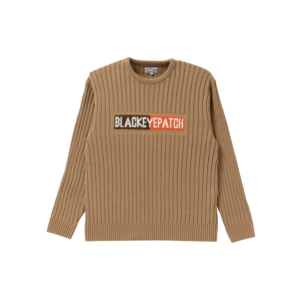 2-Tone Logo Knit Sweater, Beige