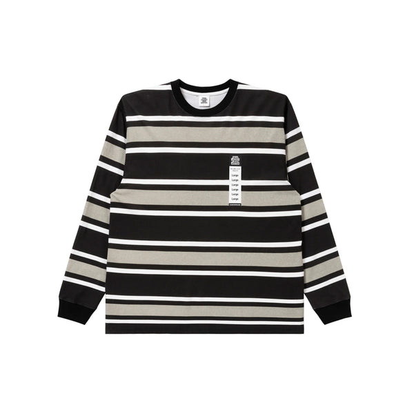 Size Label Border Long Sleeve T-Shirt, Black