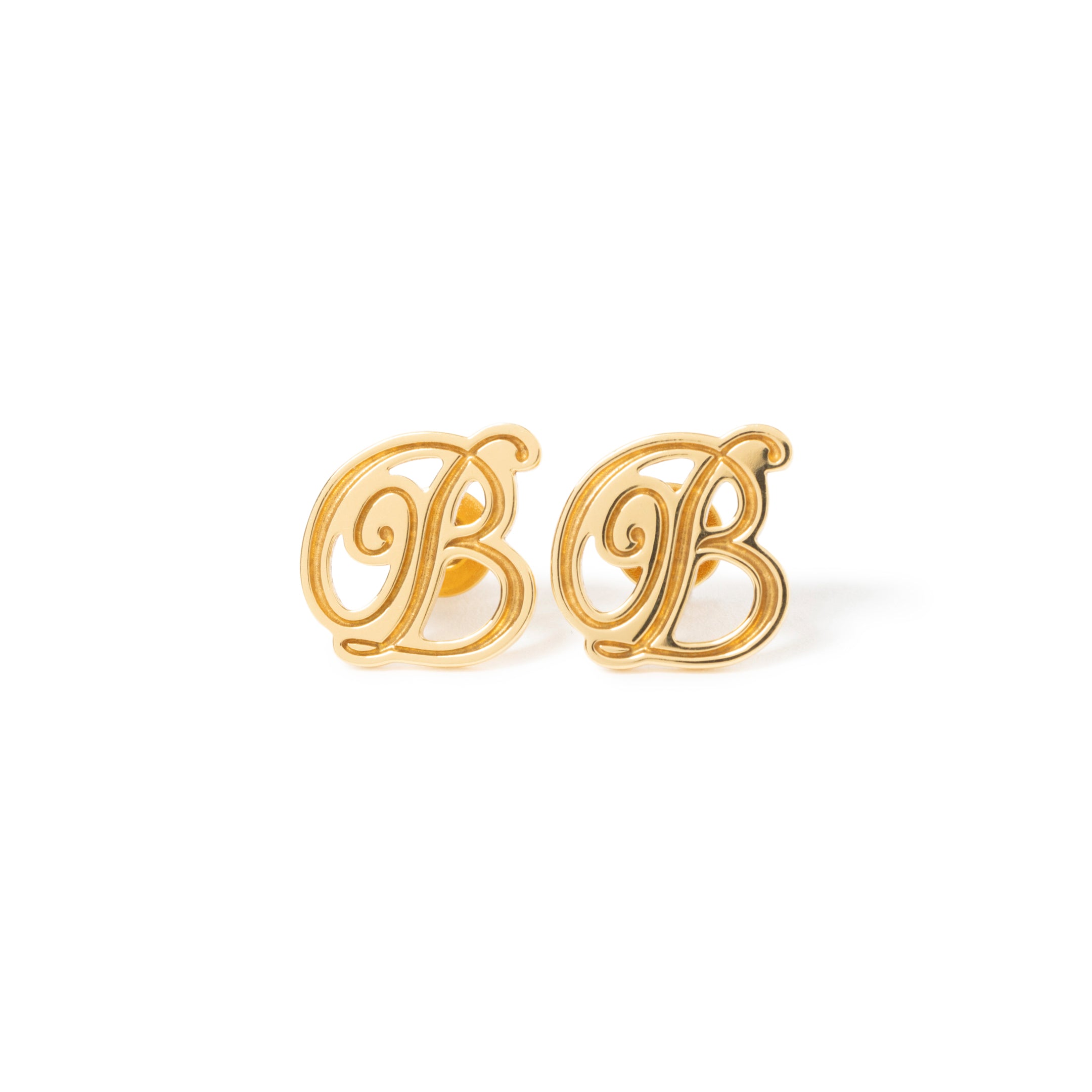 B EMBLEM EARRINGS GOLD – BlackEyePatch