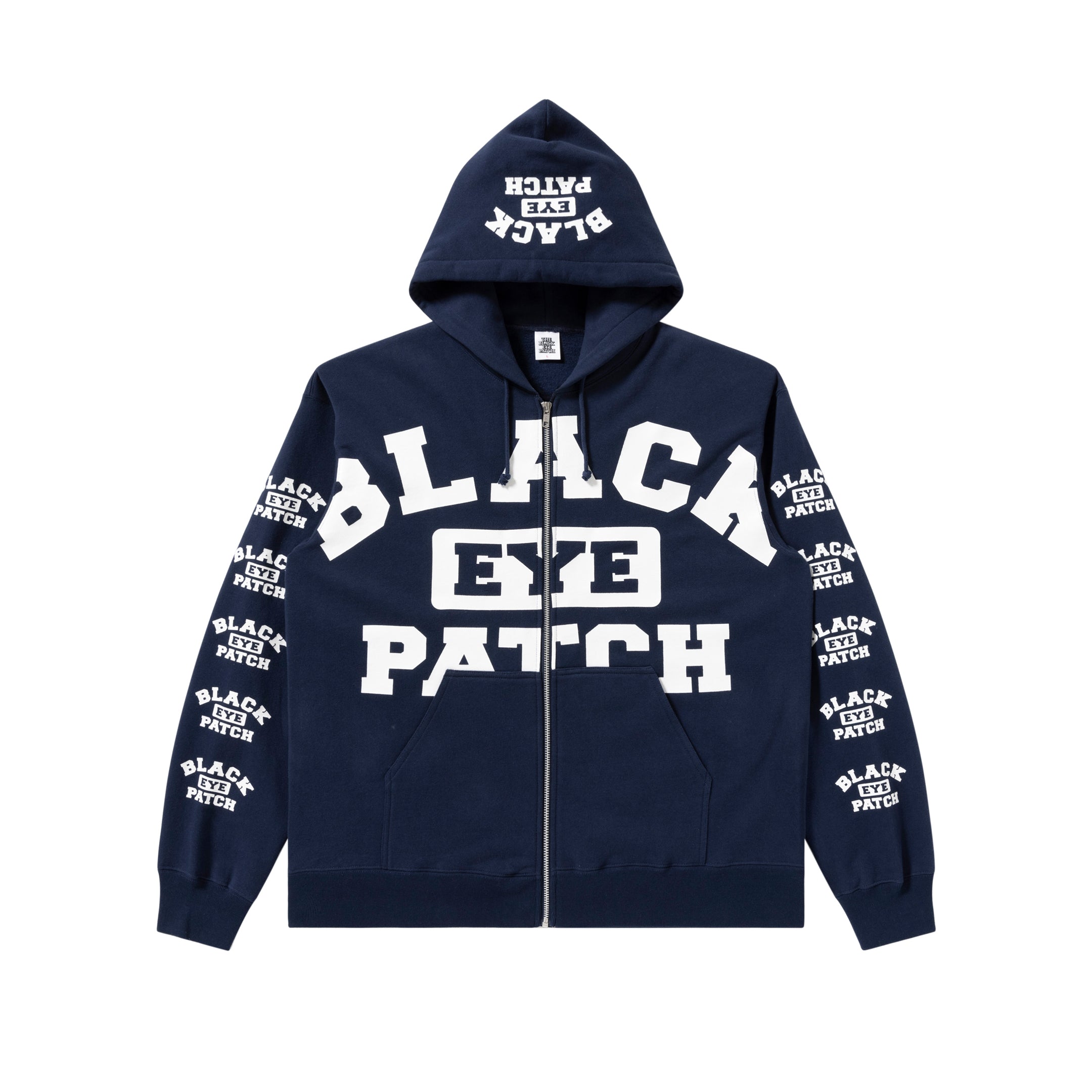 COLLEGE LOGO ZIP HOODIE NAVY – BlackEyePatch