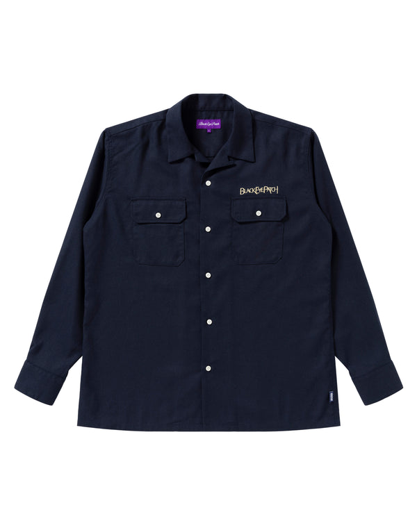 OPTIMA OPEN COLLARED L/S SHIRT NAVY