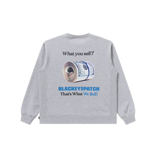 WHAT WE SELL CREW SWEAT HEATHER GRAY