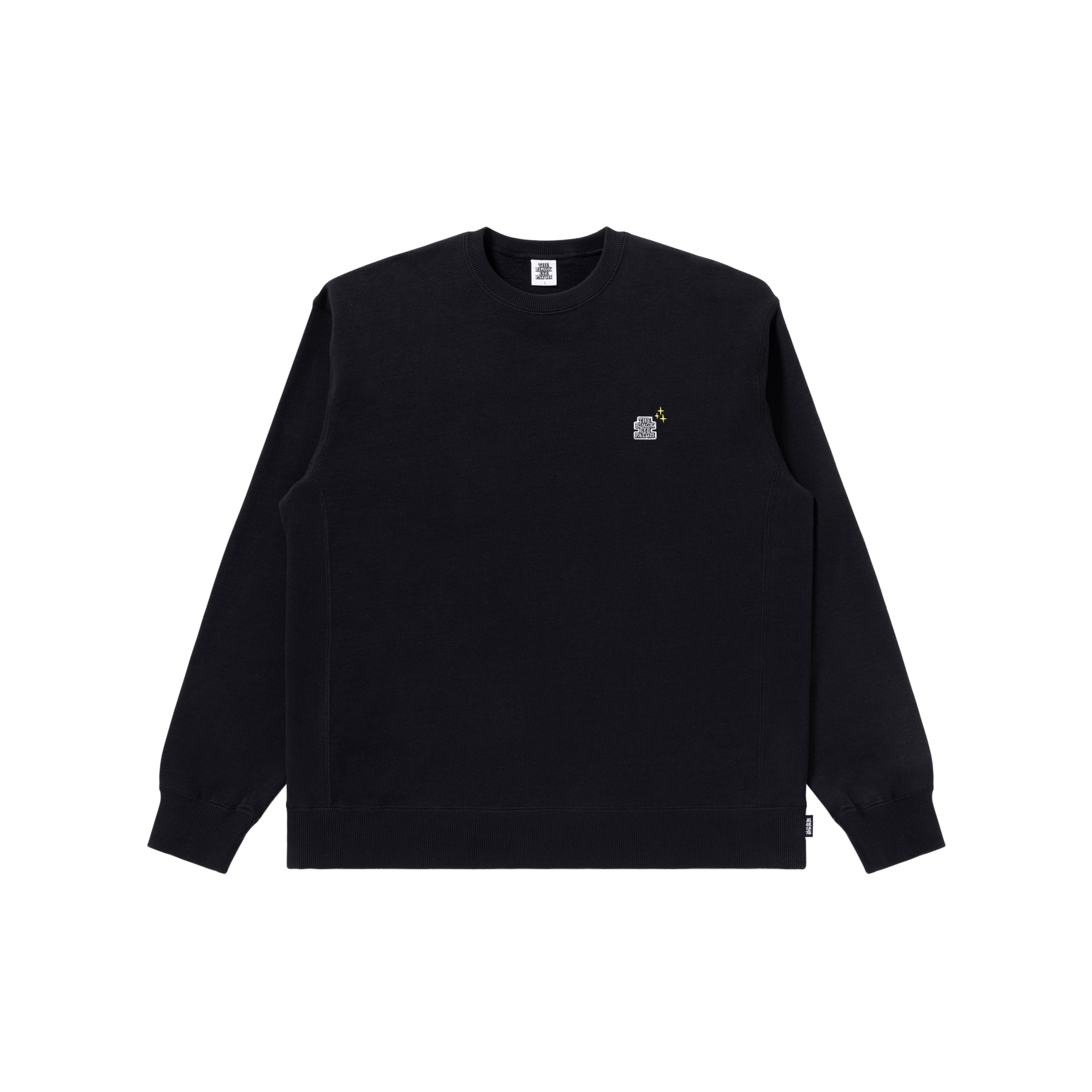 SMALL OG LABEL RAGLAN CREW SWEAT BLACK | www.hurdl.org