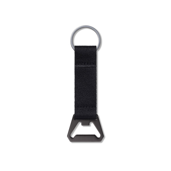 HWC BOTTLE OPENER WEBBING KEYCHAIN BLACK