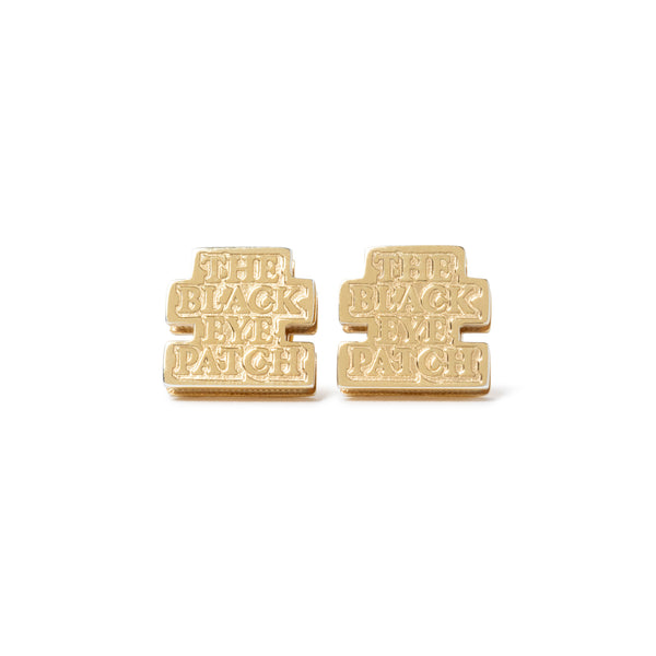 OG LABEL EARRINGS GOLD