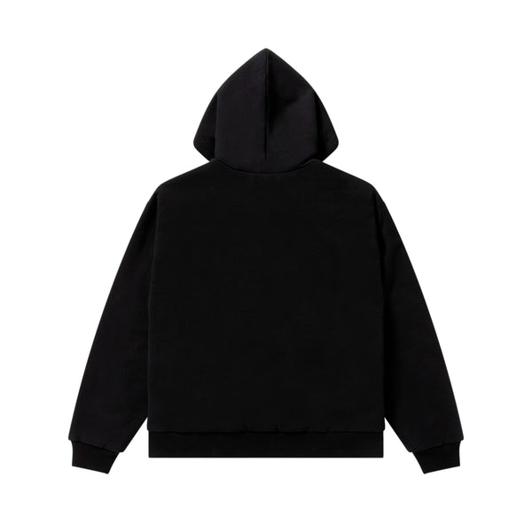 SPANDEX LOGO ZIP HOODIE BLACK