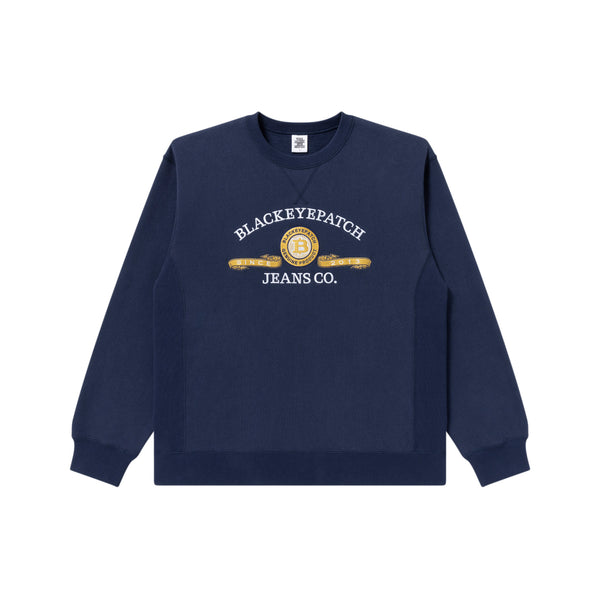 CURRENSY EMBLEM CREW SWEAT NAVY