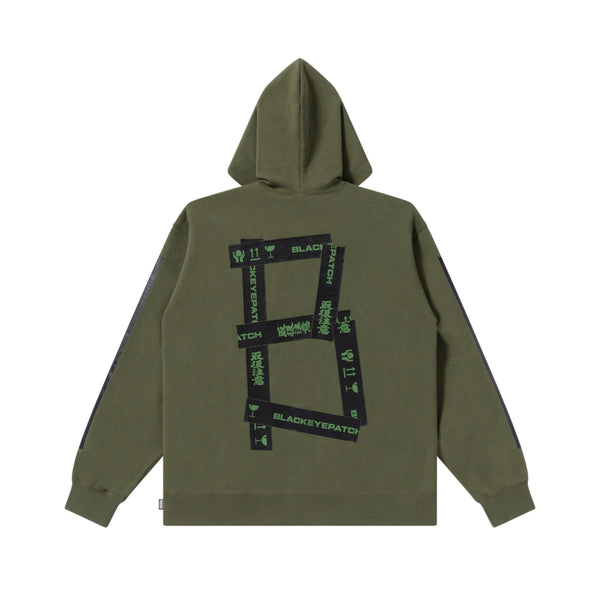 HWC TAPED ZIP HOODIE OLIVE