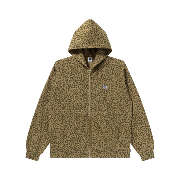 SMALL OG LEOPARD ZIP HOODIE SAND