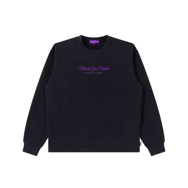 PURPLE LABEL LOGO CREW SWEAT BLACK