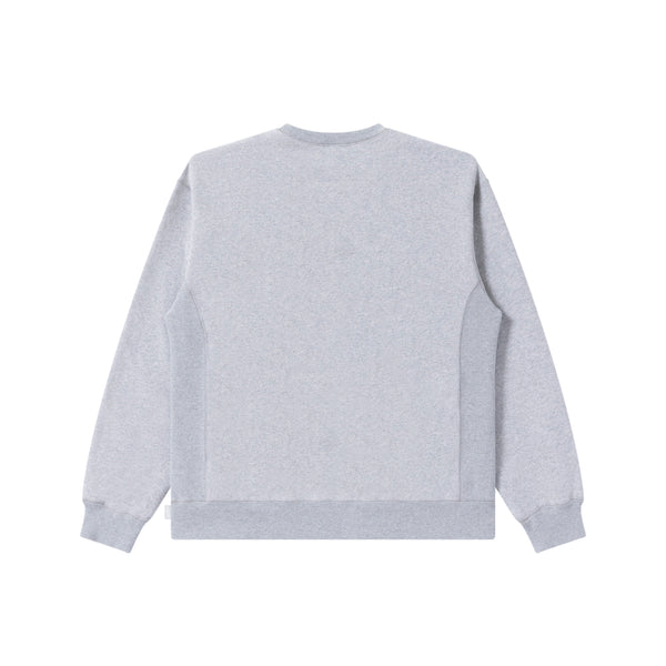 HERALDIC COLLEGE CREW SWEAT HEATHER GRAY