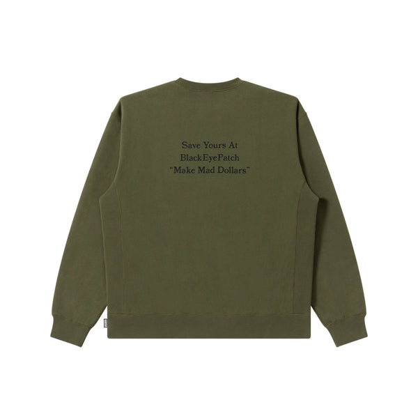 DOLLARMAN CREW SWEAT OLIVE