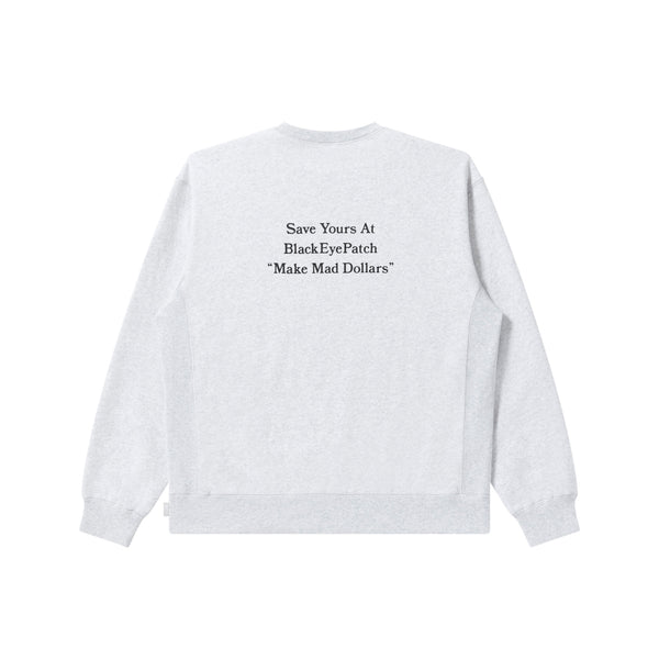 DOLLARMAN CREW SWEAT ASH