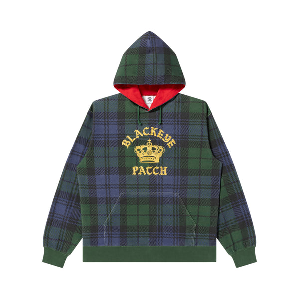 CROWN LOGO CHECKED HOODIE