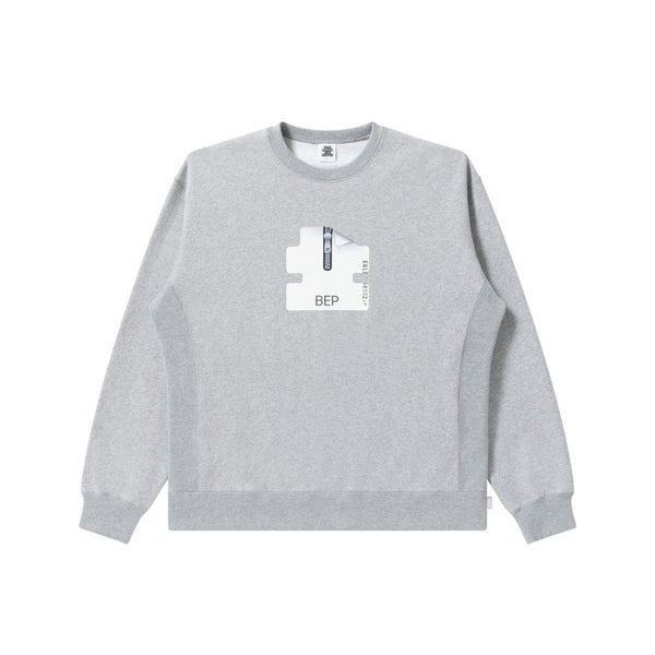 OG ZIP FILE CREW SWEAT HEATHER GRAY