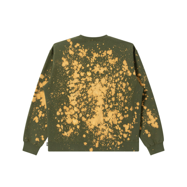 SMALL OG ACID SPLATTERED CREW SWEAT OLIVE