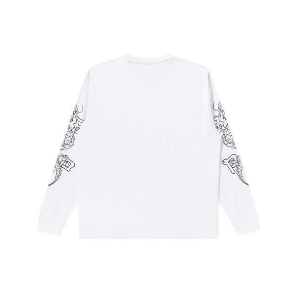 KANJI DRAGON L/S TEE WHITE