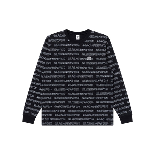 KANJI BORDERED L/S TEE BLACK