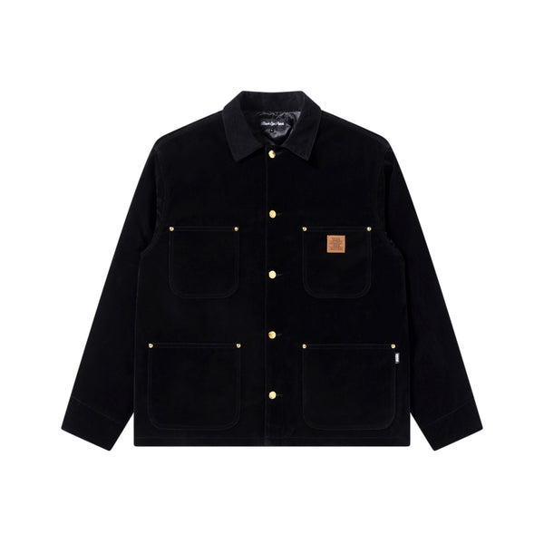 OG LABEL VELOUR COVERALL JACKET BLACK