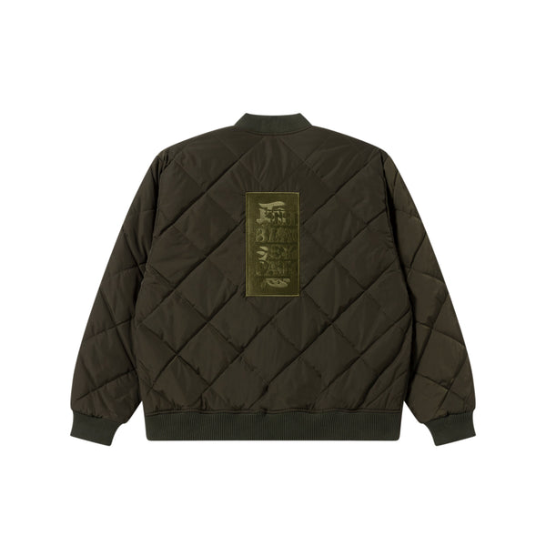 HWC LABEL EMBROIDERED QUILTED JACKET OLIVE