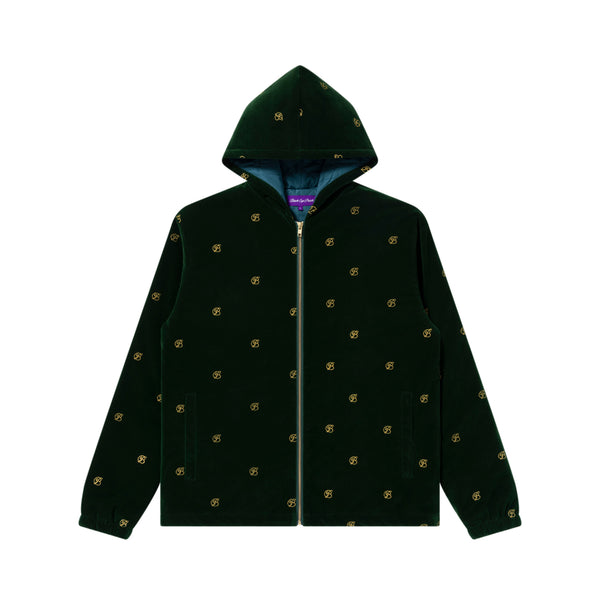 B EMBLEM PATTERNED JACKET GREEN