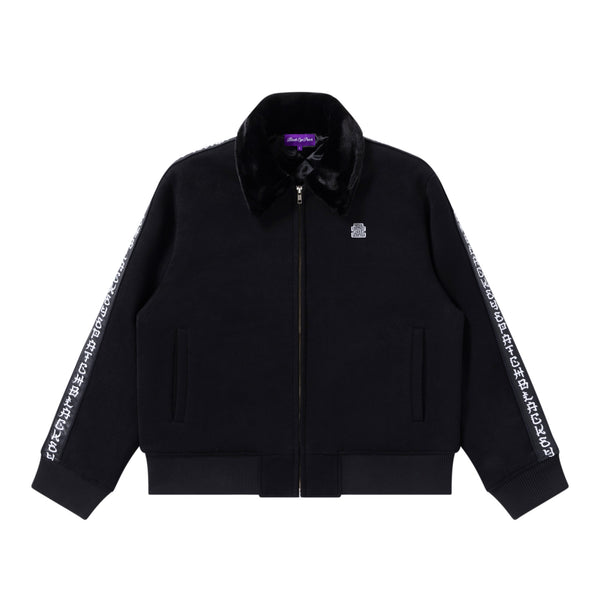 KANJI TAPED OG LABEL COLLARED JACKET BLACK