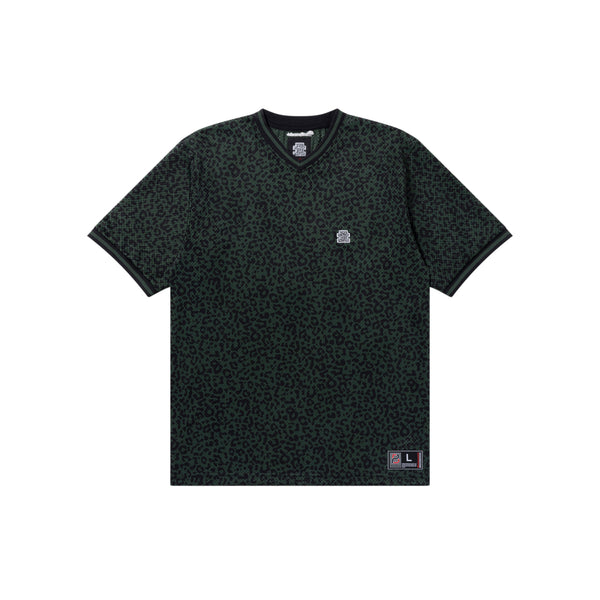 OG LABEL LEOPARD MESH JERSEY OLIVE