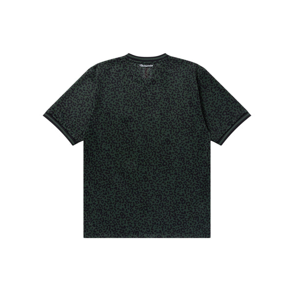 OG LABEL LEOPARD MESH JERSEY OLIVE