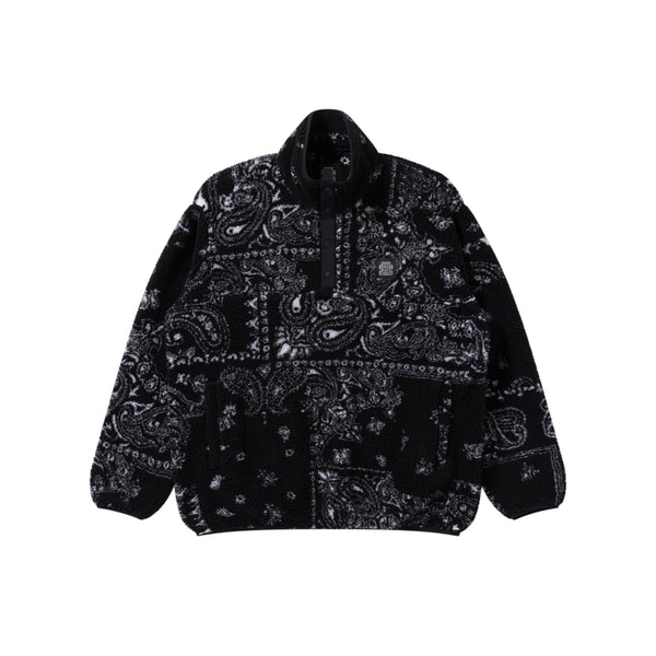 OG LABEL PAISLEY FLEECE PULLOVER BLACK