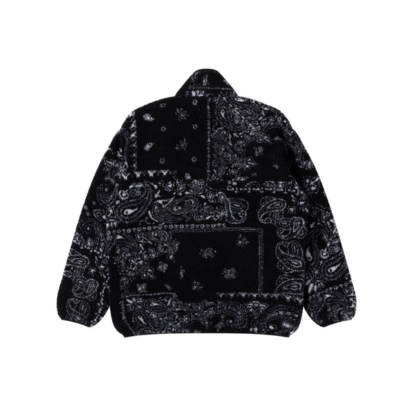 OG LABEL PAISLEY FLEECE PULLOVER BLACK