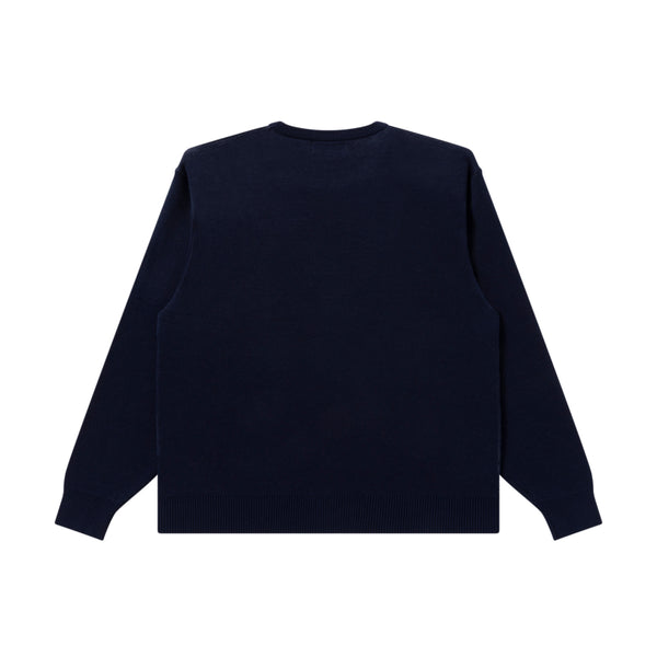 B EMBLEM KNIT SWEATER NAVY