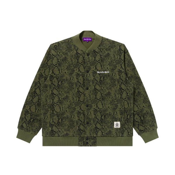 OE LOGO PYTHON SWEAT STADIUM JACKET OLIVE