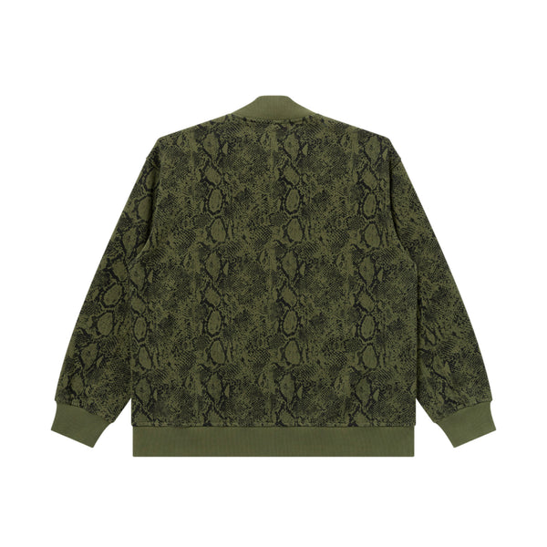 OE LOGO PYTHON SWEAT STADIUM JACKET OLIVE