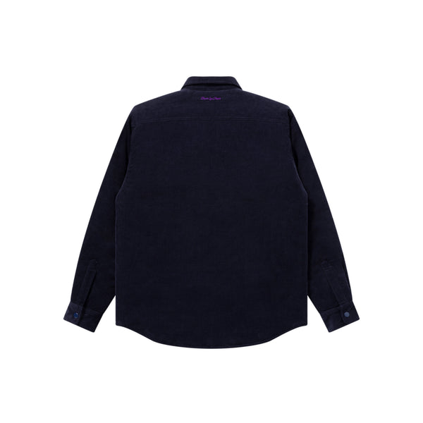 B EMBLEM CORDUROY SHIRT JACKET NAVY